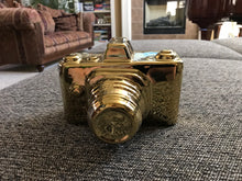 SAY CHEESE! SHINY-GOLD DECORATIVE CAMERA DECOR
