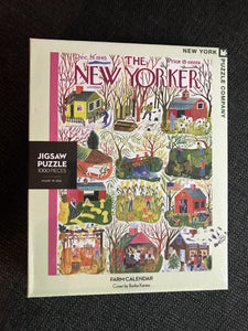1,000-PIECE FARM-ISH, CHARMING/NOSTAGIC 12-MONTH FARM CALENDAR 1945 MAGAZINE COVER PUZZLE (MADE IN THE USA!)
