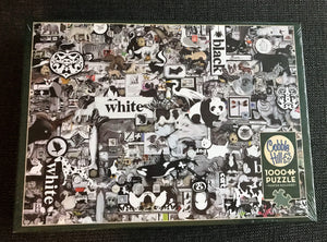BLACK-AND-WHITE 1,000-PIECE VERY SPECIAL ANIMALS-ANIMALS-ANIMALS PUZZLE (MADE IN THE USA!)