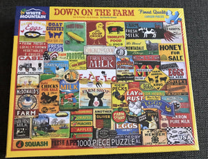 1,000-LARGER PIECE FARM-ISH, VERY SPECIAL, CHARM-Y, FARM-Y PUZZLE (MADE IN THE USA!)