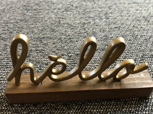 ITTY-BITTY BIRDIE GOLD/WOOD "HELLO" DECOR