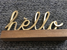 ITTY-BITTY BIRDIE GOLD/WOOD "HELLO" DECOR