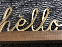 ITTY-BITTY BIRDIE GOLD/WOOD "HELLO" DECOR