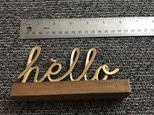 ITTY-BITTY BIRDIE GOLD/WOOD "HELLO" DECOR