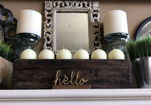 ITTY-BITTY BIRDIE GOLD/WOOD "HELLO" DECOR