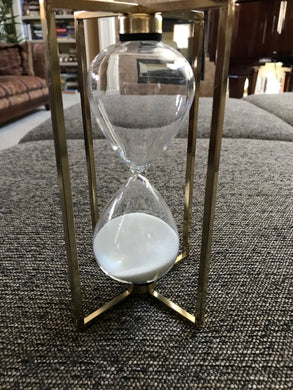 GOLD FOUR-CORNER HOURGLASS (WITH WHITE SAND)