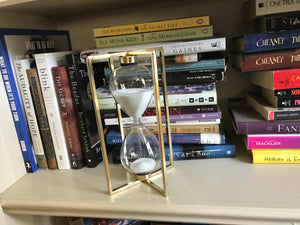 GOLD FOUR-CORNER HOURGLASS (WITH WHITE SAND)