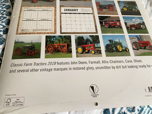 FREE "CLASSIC FARM TRACTORS" 2018 PAST-DATE CALENDAR