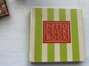 VINTAGE 3-COOKBOOK SET:  "A BOOK OF APPETIZERS," "PATIO COOK BOOK," AND "CHAFING DISH BOOK"--SO CHARMING