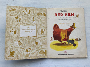 "THE LITTLE RED HEN" 1954 LITTLE GOLDEN BOOK (CHARMING VINTAGE CHILDREN'S BOOK, THE FIRST LITTLE GOLDEN BOOK VERSION OF THIS FOLK-TALE)