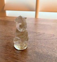 RARE! VINTAGE 1930S/1940S, TINY SITTING UP/BEGGING SCOTTIE DOG--PRESSED DEPRESSION GLASS (MADE IN THE USA)