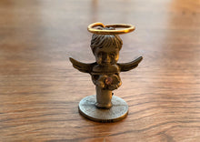 VINTAGE HALLMARK SMALL PEWTER ANGEL CHILD WITH JUNE/BIRTHSTONE