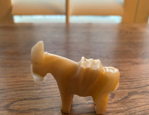 VINTAGE HAND-CARVED SMALL SOUVENIR MILKY QUARTZ BURRO