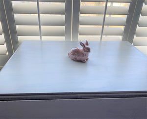 EASTERTIME (OR ANYTIME) BABY-PINK GLASS BUNNY RABBIT DECOR