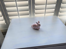 EASTERTIME (OR ANYTIME) BABY-PINK GLASS BUNNY RABBIT DECOR