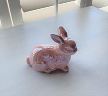 EASTERTIME (OR ANYTIME) BABY-PINK GLASS BUNNY RABBIT DECOR