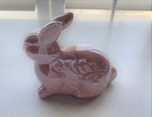 EASTERTIME (OR ANYTIME) BABY-PINK GLASS BUNNY RABBIT DECOR