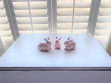 EASTERTIME (OR ANYTIME) BABY-PINK GLASS BUNNY RABBIT DECOR