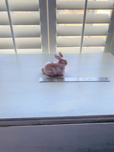 EASTERTIME (OR ANYTIME) BABY-PINK GLASS BUNNY RABBIT DECOR