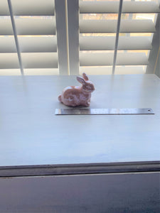 EASTERTIME (OR ANYTIME) BABY-PINK GLASS BUNNY RABBIT DECOR