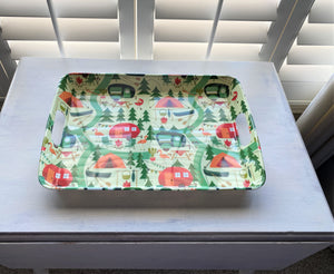 FUN AND FUNKY, GREAT-BIG HAPPY CAMPER MELAMINE SERVING TRAY