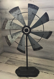 B I G  AND  B E A U T I F U L  AND  R U S T I C  GALVANIZED WINDMILL SITTING DECOR