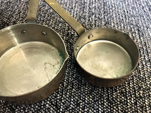 VINTAGE, HEAVY-DUTY COPPER MEASURING CUPS (RIVETED)