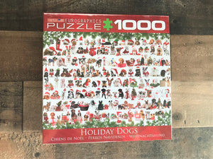 1,000-PIECE CHRISTMAS PUZZLE:  DOGGIE HOLIDAY FASHION SHOW (MADE IN THE USA!)