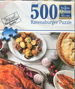 500-PIECE TURKEY DINNER PUZZLE! MMMMMM... (A RAVENSBURGER)