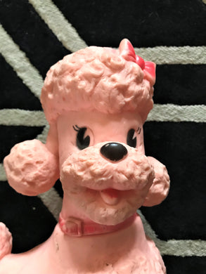 VERY RARE! ADORABLE! MID-CENTURY PINK POODLE LARGE TOY