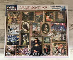 1,000-PIECE ARTSY PUZZLE FEATURING THE MOST FAMOUS-AND-FABULOUS PAINTINGS--THIS ONE IS SO STUNNING AND SO SPECIAL (MADE IN THE USA)