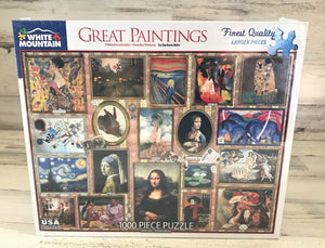 1,000-PIECE ARTSY PUZZLE FEATURING THE MOST FAMOUS-AND-FABULOUS PAINTINGS--THIS ONE IS SO STUNNING AND SO SPECIAL (MADE IN THE USA)