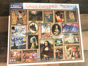 1,000-PIECE ARTSY PUZZLE FEATURING THE MOST FAMOUS-AND-FABULOUS PAINTINGS--THIS ONE IS SO STUNNING AND SO SPECIAL (MADE IN THE USA)