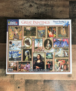 1,000-PIECE ARTSY PUZZLE FEATURING THE MOST FAMOUS-AND-FABULOUS PAINTINGS--THIS ONE IS SO STUNNING AND SO SPECIAL (MADE IN THE USA)