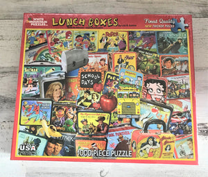 1,000-PIECE VINTAGE LUNCHBOXES PUZZLE--CUTE, CUTE, CUTE (MADE IN THE USA!)