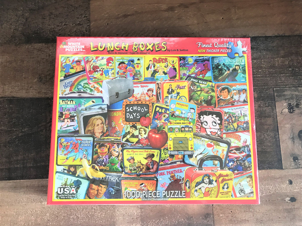 1,000-PIECE VINTAGE LUNCHBOXES PUZZLE--CUTE, CUTE, CUTE (MADE IN THE USA!)