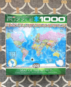 1,000-PIECE INTERNATIONAL-THEMED:  THE-WHOLE-WIDE-WORLD-MAP PUZZLE