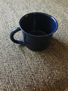 JUMBO BLUE-SPECKLED ENAMEL CAMP-STYLE MUG (HOLDS OVER A QUART!)