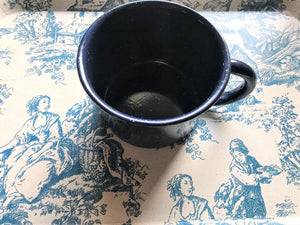 JUMBO BLUE-SPECKLED ENAMEL CAMP-STYLE MUG (HOLDS OVER A QUART!)