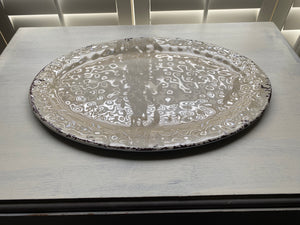 HUGE, BEAUTIFUL, ANTIQUE-LOOK IVORY PLATTER (MELAMINE/EXTRA-STURDY)