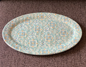 LARGE, LIGHT-MINT COLORED, MOSAIC TILE PATTERN MELAMINE PLATTER--PRETTY, PRETTY, PRETTY!