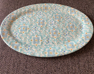 LARGE, LIGHT-MINT COLORED, MOSAIC TILE PATTERN MELAMINE PLATTER--PRETTY, PRETTY, PRETTY!