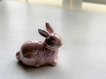 EASTERTIME (OR ANYTIME) BABY-PINK GLASS BUNNY RABBIT DECOR