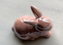 EASTERTIME (OR ANYTIME) BABY-PINK GLASS BUNNY RABBIT DECOR