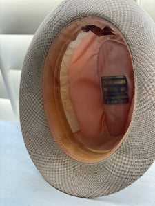 VINTAGE DORFMAN PACIFIC FEDORA--HEAVYWEIGHT AND BEAUTIFUL/SUBTLE PLAID PATTERN