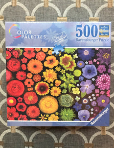 500-PIECE BEAUTIFUL RAINBOW OF OMBRE FLOWERS-FLOWERS-FLOWERS RAVENSBURGER PUZZLE
