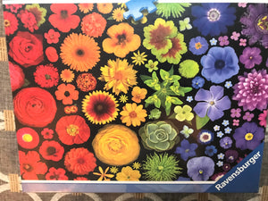 500-PIECE BEAUTIFUL RAINBOW OF OMBRE FLOWERS-FLOWERS-FLOWERS RAVENSBURGER PUZZLE