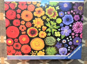 500-PIECE BEAUTIFUL RAINBOW OF OMBRE FLOWERS-FLOWERS-FLOWERS RAVENSBURGER PUZZLE