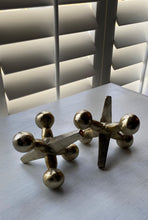 TWO JUMBO, GOLD-ISH CAST-ALUMINUM JACKS (SOLD AS A SET):  FUN DECOR! CAN BE USED AS BOOKENDS