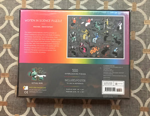 500-PIECE ARTSY, DRAMATIC, HIGH-QUALITY PUZZLE WITH FAMOUS WOMEN IN SCIENCE